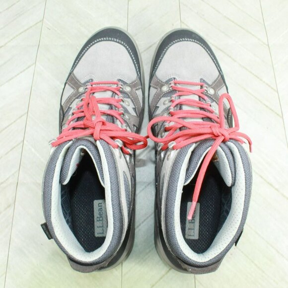 LL Bean Gray Leather Lace Up Gore-Tex Vibram Sole Hiking Boots Size 11.5 M - Picture 5 of 10